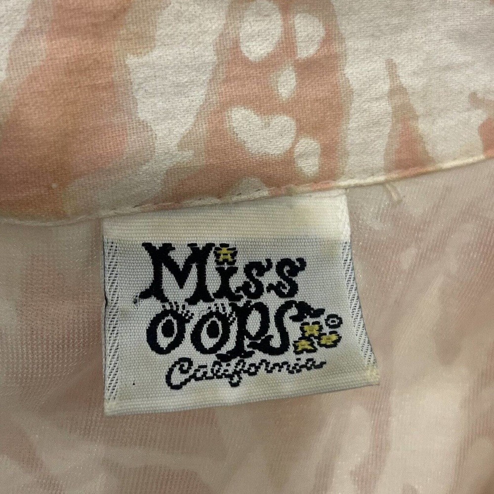 Miss Oops California Vintage Pink White Short Sleeve Collar MIDI Dress - Picture 8 of 8